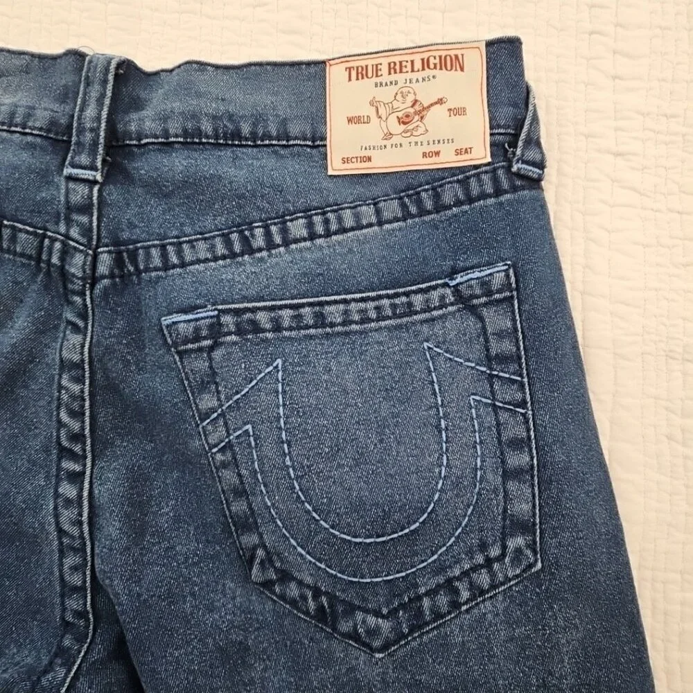 NWT True Religion Ricky Jeans Men's 34x34 Medium‎ Wash Relaxed Straight Leg NEW
